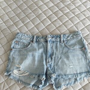 Garage Light Blue Distressed Jean Shorts